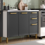 BERTOLINI BASE 2 CAJONES Y FREGADERO BELLA GRAFITO